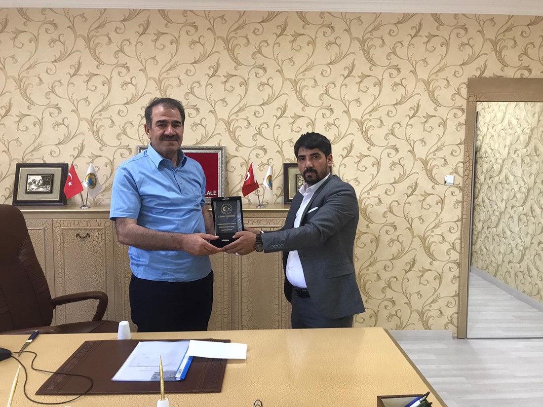 Aziz Akkuş`tan Hani ilçe Belediye Başkanı İbrahim Lale `ye ziyaret