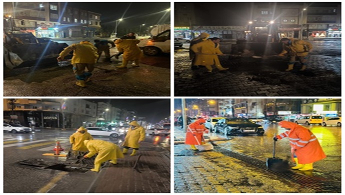 HALİLİYE BELEDİYESİ: HALİLİYE’DE SAĞANAK YAĞIŞA KARŞI YOĞUN MESAİ: EKİPLER SAHADA